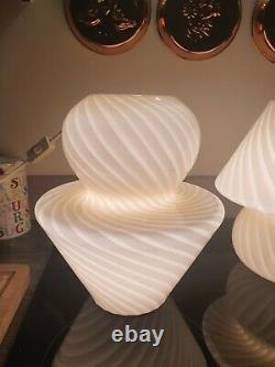 VIntage Formia Vetri di Murano mushroom swirl Italian Glass lamps STUNNING