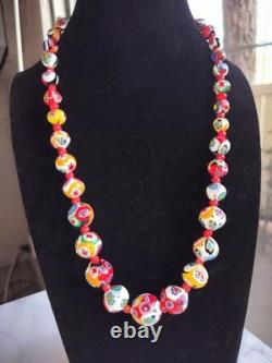 VTG 20Graduated Murano Glass Necklace. In Perfect Condition