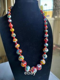 VTG 20Graduated Murano Glass Necklace. In Perfect Condition