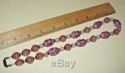 VTG Antique VENETIAN Murano PINK WEDDING CAKE Sommerso GLASS Bead NECKLACE