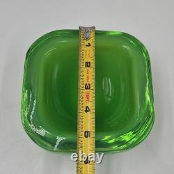 VTG Artisan Bright Green Glass Murano Bowl Dish Pulegoso Sommerso Venini Style