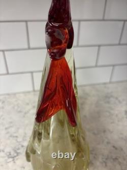 VTG Hand-blown Murano glass Rooster with internal white inclusions and bubbles