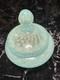 VTG Italian Murano Aventurine Bullicante Glass Vanity Jar Trinket Gold Flakes