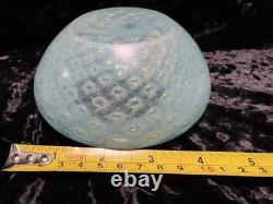 VTG Italian Murano Aventurine Bullicante Glass Vanity Jar Trinket Gold Flakes
