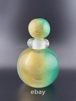 VTG Italian Murano Sommerso Aventurine Seguso Art Glass Perfume BottleGLOWS