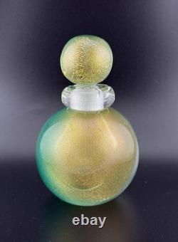 VTG Italian Murano Sommerso Aventurine Seguso Art Glass Perfume BottleGLOWS