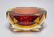 VTG MCM Murano Flavio Poli Sommerso Diamond Amber Glass Ashtray Bowl Mandruzzato