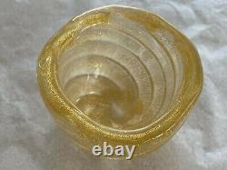 VTG MCM Small Carlo Scarpa Murano glass bowl Venini Murano Infused Gold Swirl