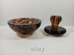 VTG MURANO Glass Tortoise Heavy Bowl Ashtray Artwork MCM Italy Vintage Art Deco