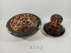 VTG MURANO Glass Tortoise Heavy Bowl Ashtray Artwork MCM Italy Vintage Art Deco