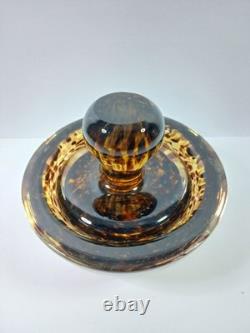 VTG MURANO Glass Tortoise Heavy Bowl Ashtray Artwork MCM Italy Vintage Art Deco