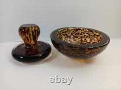 VTG MURANO Glass Tortoise Heavy Bowl Ashtray Artwork MCM Italy Vintage Art Deco