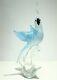 VTG Murano Bird Formia Italy Art Glass Sculpture Cockatoo Silver Blue MCM Modern