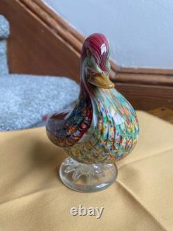 VTG Murano Glass Duck Figurine La Tour d'Argent Paris Galliano Ferro Sticker