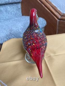 VTG Murano Glass Duck Figurine La Tour d'Argent Paris Galliano Ferro Sticker