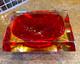 VTG Murano Seguso Style Sommerso Glass Faceted Rectangle Red MCM