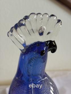 VTG Murano glass COCKATOO Italian ART glass bird MADE IN ITALY 11.5 Sculpture