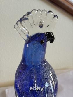VTG Murano glass COCKATOO Italian ART glass bird MADE IN ITALY 11.5 Sculpture