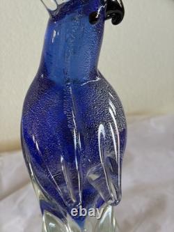 VTG Murano glass COCKATOO Italian ART glass bird MADE IN ITALY 11.5 Sculpture