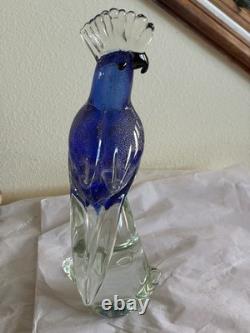 VTG Murano glass COCKATOO Italian ART glass bird MADE IN ITALY 11.5 Sculpture