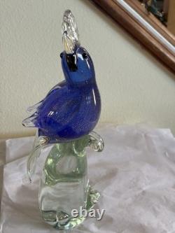VTG Murano glass COCKATOO Italian ART glass bird MADE IN ITALY 11.5 Sculpture