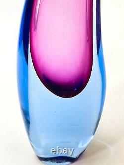 VTG Salviati Murano Glass Large Luciano Gaspari Sommerso Teardrop Vase 13 1/2