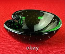 VTG Seguso Murano Sommerso Cactus Glass Ashtray Bowl Italy 1970 Mid Century MCM