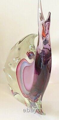 VTG Verti Di Murano ITALY Venetian Art Glass Angel Fish Sommerso MCM Sculpture