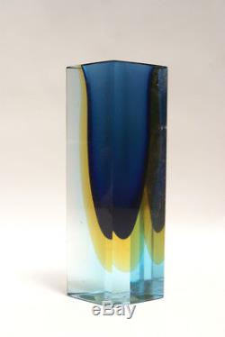 Vaso monofiore vetro sommerso murano glass flavio poli mandruzzato vintage