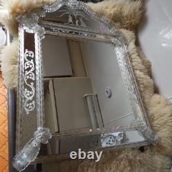 Venetian Murano Glass Mirror 74cm Vintage Italian Antique 1930s Romeo & Juliet