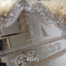Venetian Murano Glass Mirror 74cm Vintage Italian Antique 1930s Romeo & Juliet