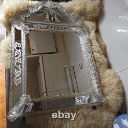 Venetian Murano Glass Mirror 74cm Vintage Italian Antique 1930s Romeo & Juliet