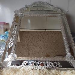 Venetian Murano Glass Mirror 74cm Vintage Italian Antique 1930s Romeo & Juliet