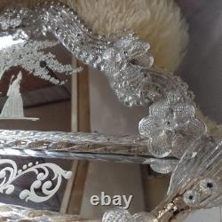 Venetian Murano Glass Mirror 74cm Vintage Italian Antique 1930s Romeo & Juliet