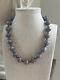 Venetian Murano Wedding Cake Glass Bead Necklace Vintage Blue 16 Italian