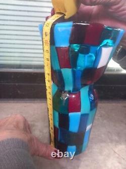 Venini Murano Vase ARLECCHINO Fulvio Bianconi 1950 Acid signed