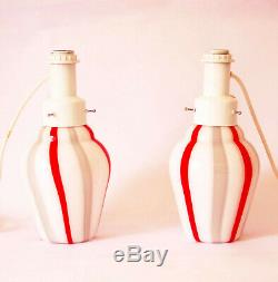 Venini Pair Murano Art Glass Lamp Vetri Italian Vintage Swirl Vignelli Vistosi