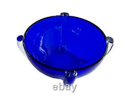 Venini Tina Aufiero Vtg Murano Cobalt Art Glass Rasmunda Sommerso Bowl Italy