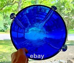 Venini Tina Aufiero Vtg Murano Cobalt Art Glass Rasmunda Sommerso Bowl Italy