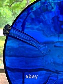 Venini Tina Aufiero Vtg Murano Cobalt Art Glass Rasmunda Sommerso Bowl Italy