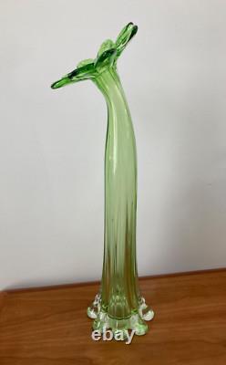 Very Large Vintage Gardenia Hand-Blown Murano Glass Vase, Italy, 1970s