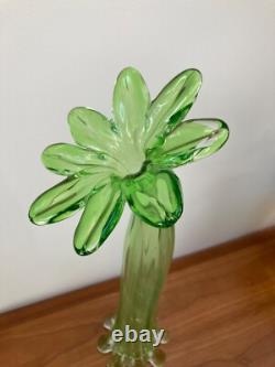 Very Large Vintage Gardenia Hand-Blown Murano Glass Vase, Italy, 1970s