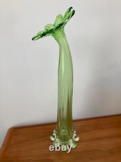 Very Large Vintage Gardenia Hand-Blown Murano Glass Vase, Italy, 1970s
