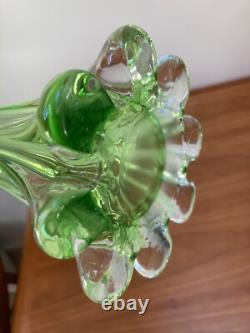 Very Large Vintage Gardenia Hand-Blown Murano Glass Vase, Italy, 1970s