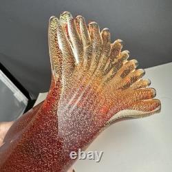 Vetri pink gold flecking vtg art glass murano sommerso bird
