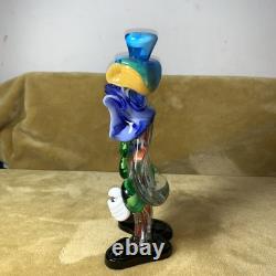 Vintage 11.75 Inch Multicolor Murano Glass Rare Musician Clown Holding Accordion