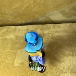 Vintage 11.75 Inch Multicolor Murano Glass Rare Musician Clown Holding Accordion