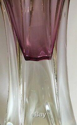 Vintage 12 Tall Heavy Art Glass Lavender Purple Murano Sommerso Vase