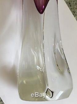 Vintage 12 Tall Heavy Lavender Purple Murano Sommerso Vase