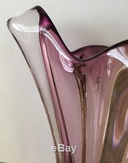 Vintage 12 Tall Heavy Lavender Purple Murano Sommerso Vase